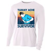 Tummy Ache Survivor Design Is Funny Tummy Ache Quote Cooling Performance Long Sleeve Crew