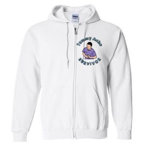 Tummy Ache Survivor Funny Tummy Ache Joke Full Zip Hoodie