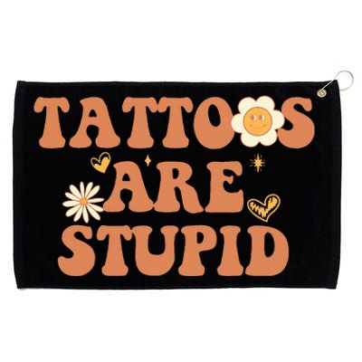 Tattoos Are Stupid Sarcastic Ink Addict Tattooed Groovy Grommeted Golf Towel