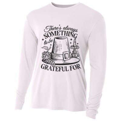 There's Always Something To Be Grateful For Thanksgiving Cooling Performance Long Sleeve Crew