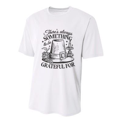 There's Always Something To Be Grateful For Thanksgiving Youth Performance Sprint T-Shirt