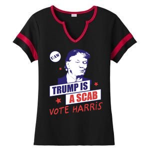 Trump A Scab Vote Harris Uaw 2024 Ladies Halftime Notch Neck Tee