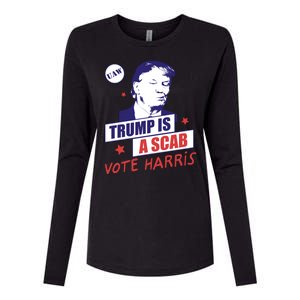 Trump A Scab Vote Harris Uaw 2024 Womens Cotton Relaxed Long Sleeve T-Shirt