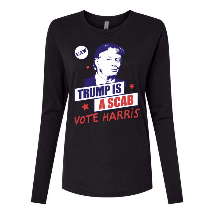 Trump A Scab Vote Harris Uaw 2024 Womens Cotton Relaxed Long Sleeve T-Shirt