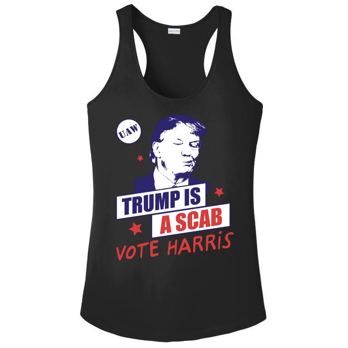 Trump A Scab Vote Harris Uaw 2024 Ladies PosiCharge Competitor Racerback Tank