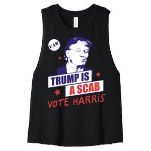 Trump A Scab Vote Harris Uaw 2024 Women's Racerback Cropped Tank