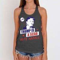 Trump A Scab Vote Harris Uaw 2024 Women's Knotted Racerback Tank