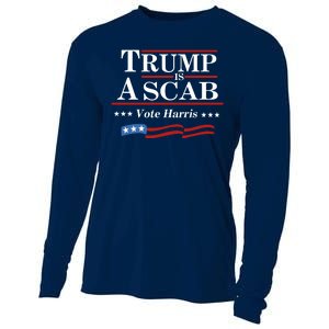 Trump A Scab Vote Harris Uaw Meme Funny Cooling Performance Long Sleeve Crew