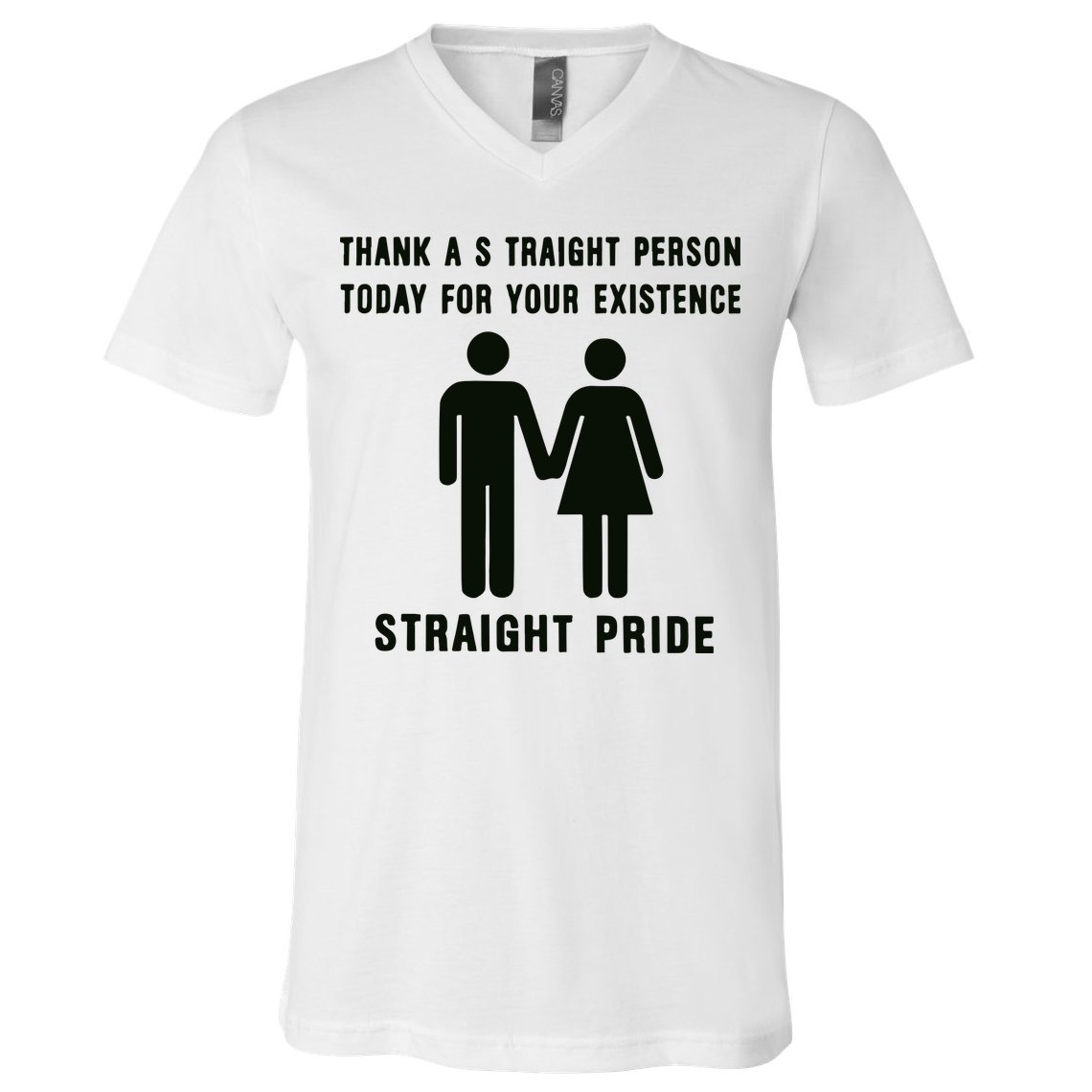 Thank A Straight Person Today For Your Existence Straight Pride V-Neck T-Shirt