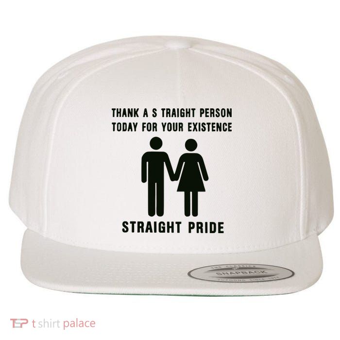 Thank A Straight Person Today For Your Existence Straight Pride Wool Snapback Cap