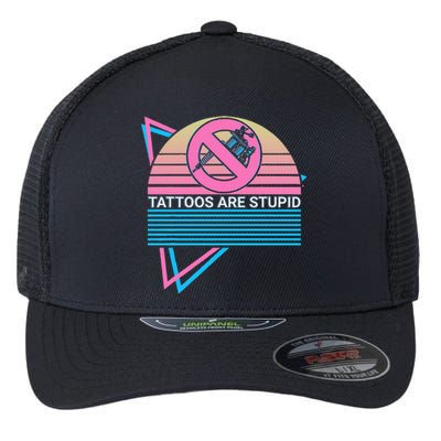 Tattoos Are Stupid Tattoos Are Stupid Anti Tattoo Retro Flexfit Unipanel Trucker Cap