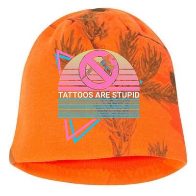 Tattoos Are Stupid Tattoos Are Stupid Anti Tattoo Retro Kati - Camo Knit Beanie