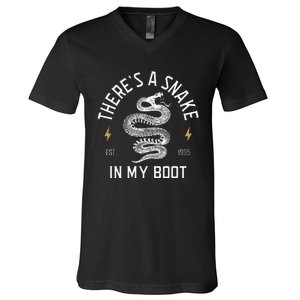 ThereS A Snake In My Boot Est 1995 Meme Funny Snake V-Neck T-Shirt