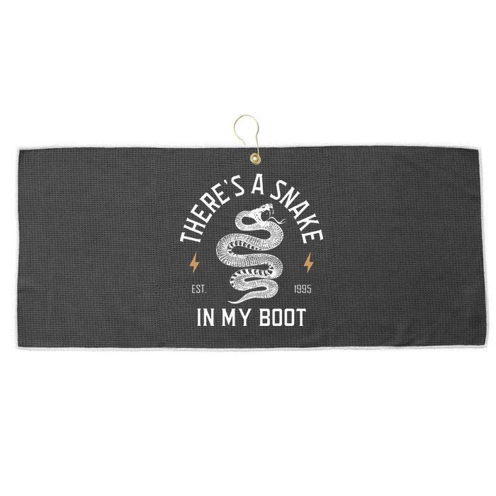 ThereS A Snake In My Boot Est 1995 Meme Funny Snake Large Microfiber Waffle Golf Towel
