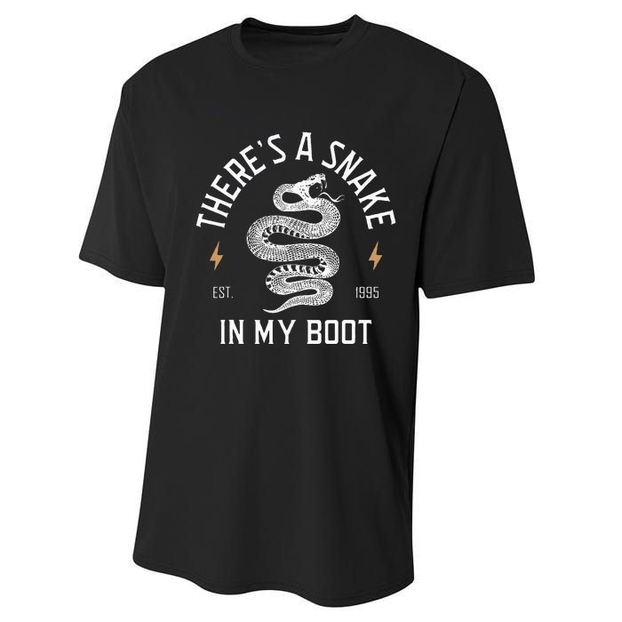 ThereS A Snake In My Boot Est 1995 Meme Funny Snake Performance Sprint T-Shirt