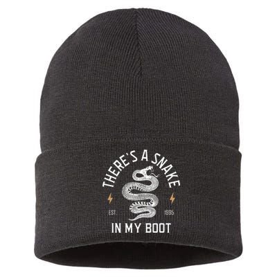 ThereS A Snake In My Boot Est 1995 Meme Funny Snake Sustainable Knit Beanie
