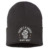 ThereS A Snake In My Boot Est 1995 Meme Funny Snake Sustainable Knit Beanie