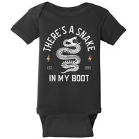 ThereS A Snake In My Boot Est 1995 Meme Funny Snake Baby Bodysuit