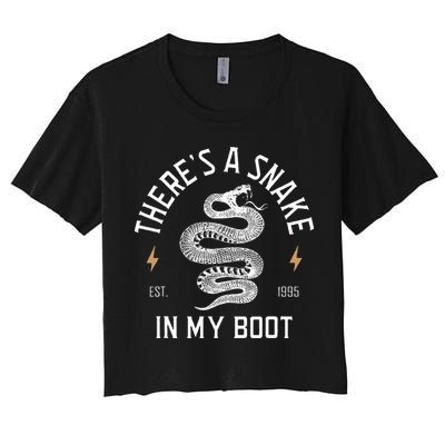 ThereS A Snake In My Boot Est 1995 Meme Funny Snake Crop Top