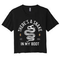ThereS A Snake In My Boot Est 1995 Meme Funny Snake Crop Top