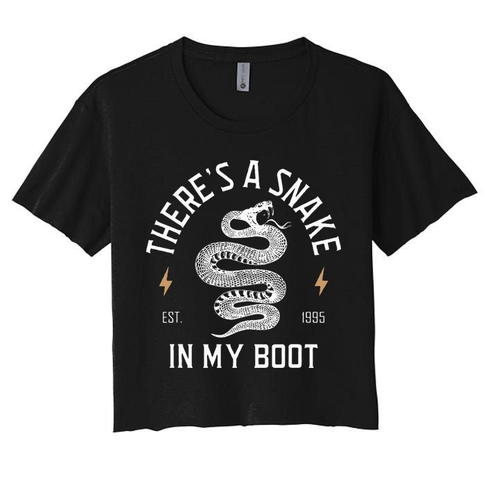 ThereS A Snake In My Boot Est 1995 Meme Funny Snake Crop Top