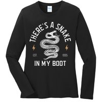 ThereS A Snake In My Boot Est 1995 Meme Funny Snake Ladies Long Sleeve Shirt