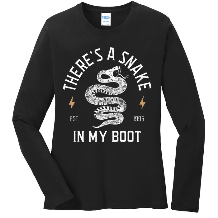ThereS A Snake In My Boot Est 1995 Meme Funny Snake Ladies Long Sleeve Shirt
