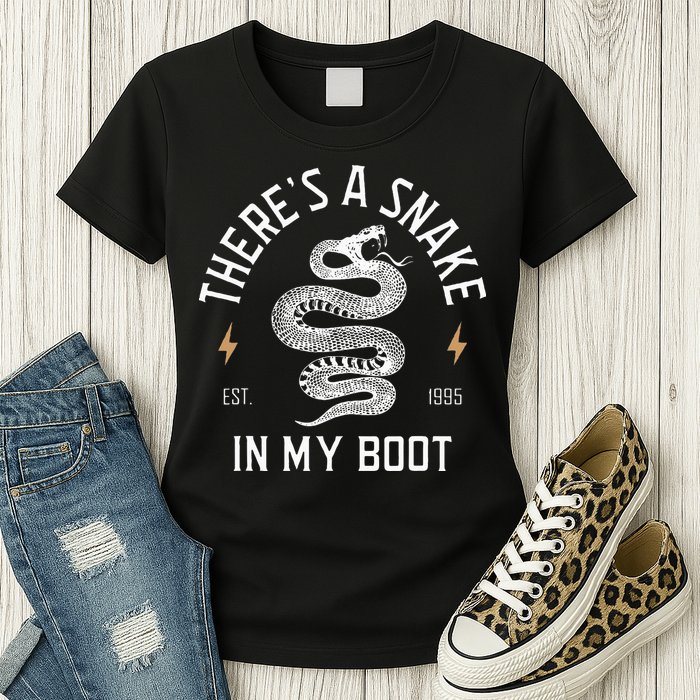 ThereS A Snake In My Boot Est 1995 Meme Funny Snake Womens T-Shirt
