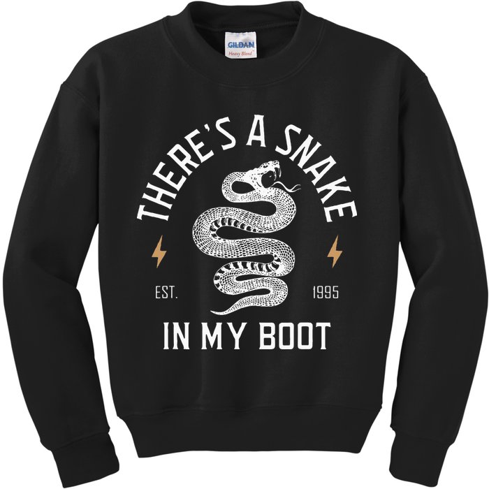 ThereS A Snake In My Boot Est 1995 Meme Funny Snake Kids Sweatshirt