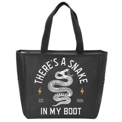 ThereS A Snake In My Boot Est 1995 Meme Funny Snake Zip Tote Bag