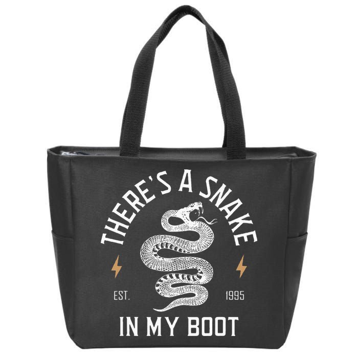 ThereS A Snake In My Boot Est 1995 Meme Funny Snake Zip Tote Bag
