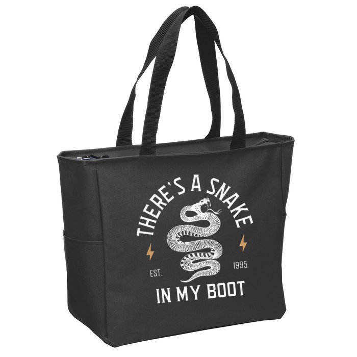 ThereS A Snake In My Boot Est 1995 Meme Funny Snake Zip Tote Bag