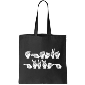 Thanksgiving ASL Sign Language Unique Gift Ideas Tote Bag