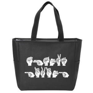 Thanksgiving ASL Sign Language Unique Gift Ideas Zip Tote Bag