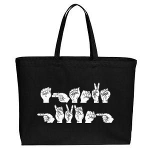 Thanksgiving ASL Sign Language Unique Gift Ideas Cotton Canvas Jumbo Tote