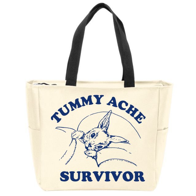 Tummy Ache Survivor Zip Tote Bag
