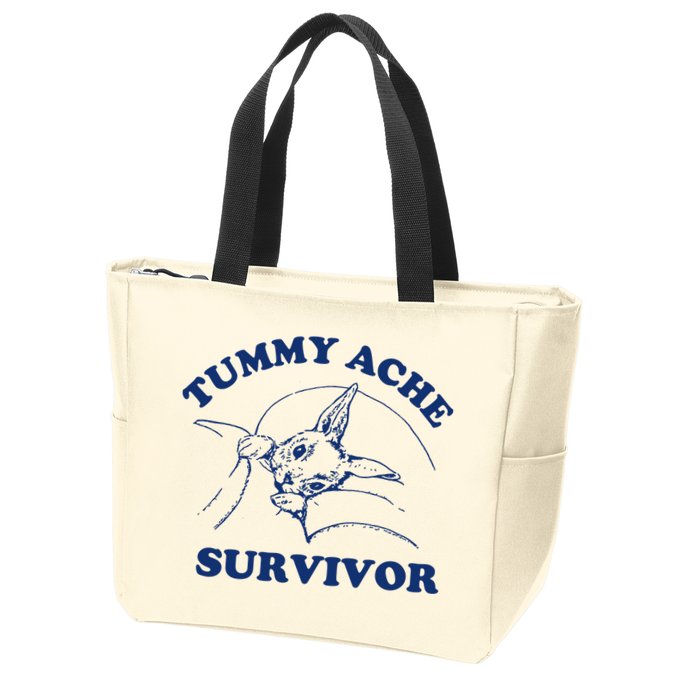 Tummy Ache Survivor Zip Tote Bag