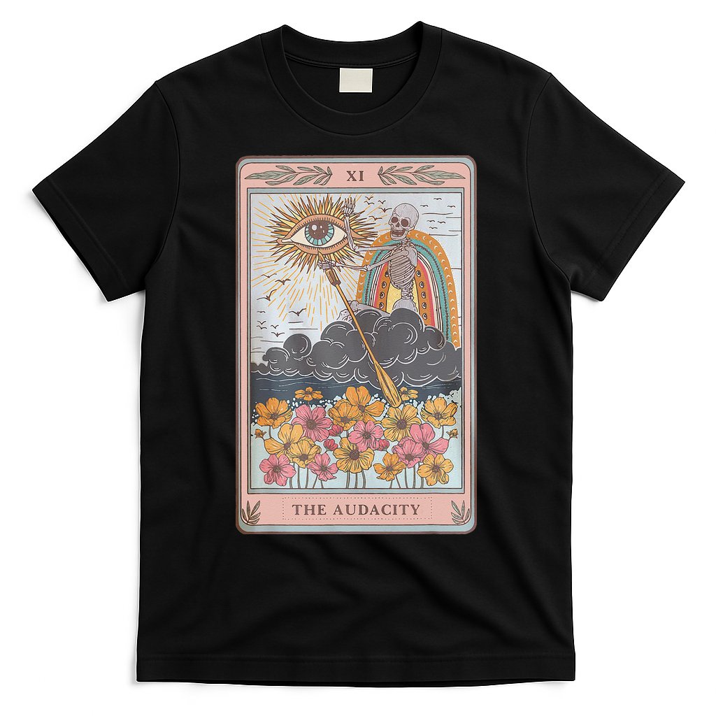 The Audacity Skeleton Tarot Card Sun Eye Aesthetic T-Shirt