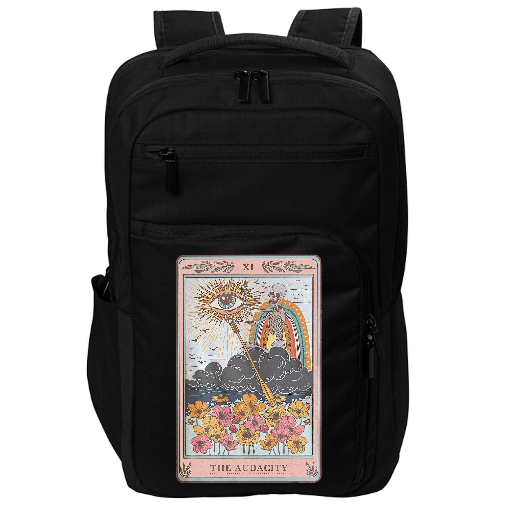 The Audacity Skeleton Tarot Card Sun Eye Aesthetic Impact Tech Backpack