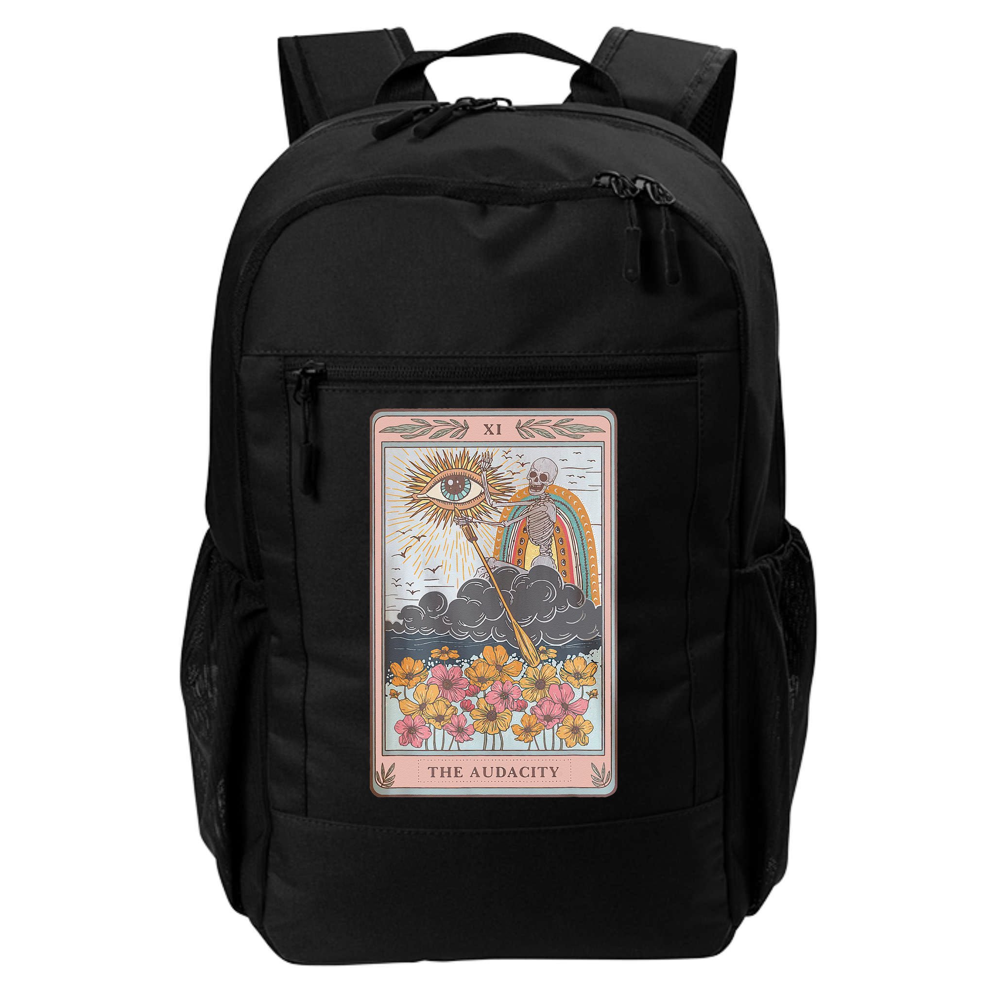 The Audacity Skeleton Tarot Card Sun Eye Aesthetic Backpack