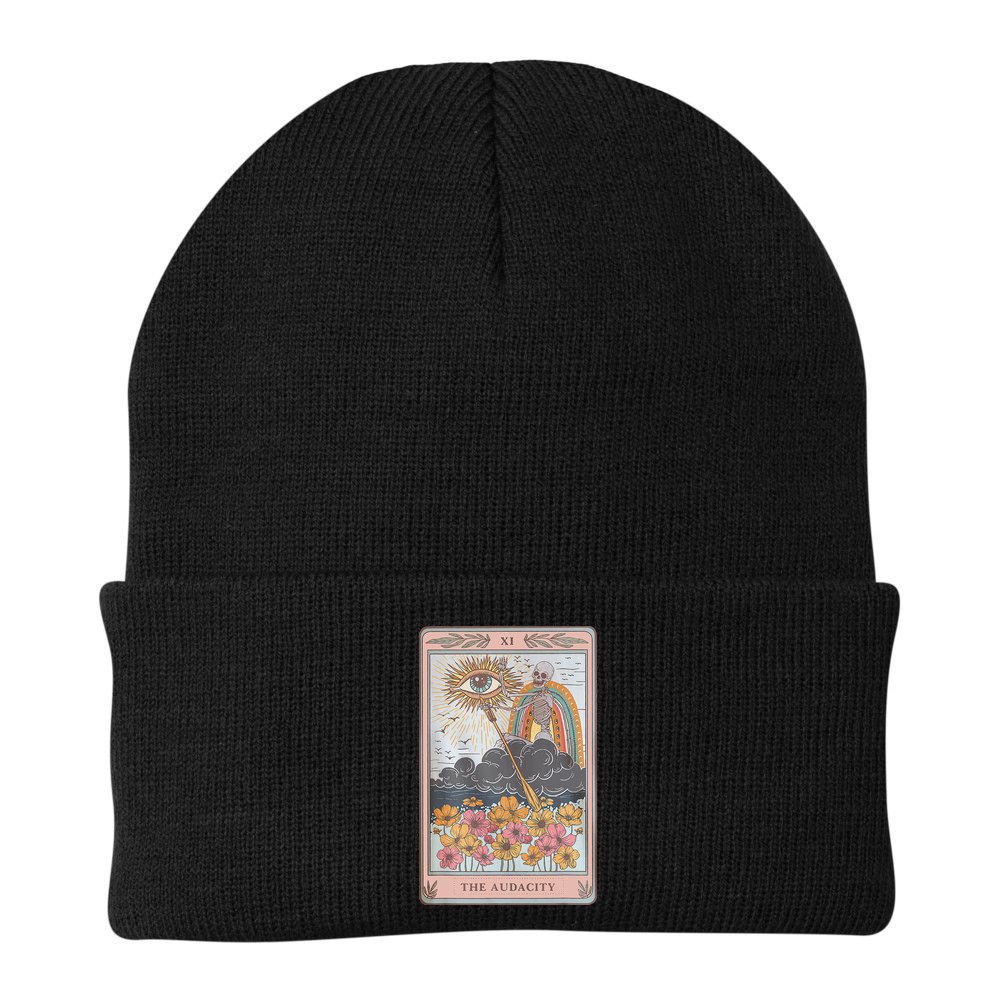 The Audacity Skeleton Tarot Card Sun Eye Aesthetic Beanie