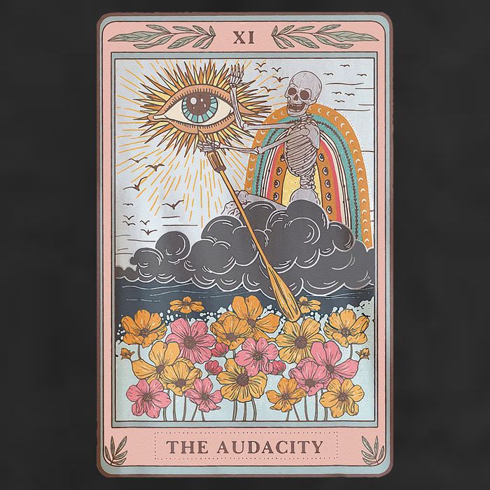 The Audacity Skeleton Tarot Card Sun Eye Aesthetic Beanie