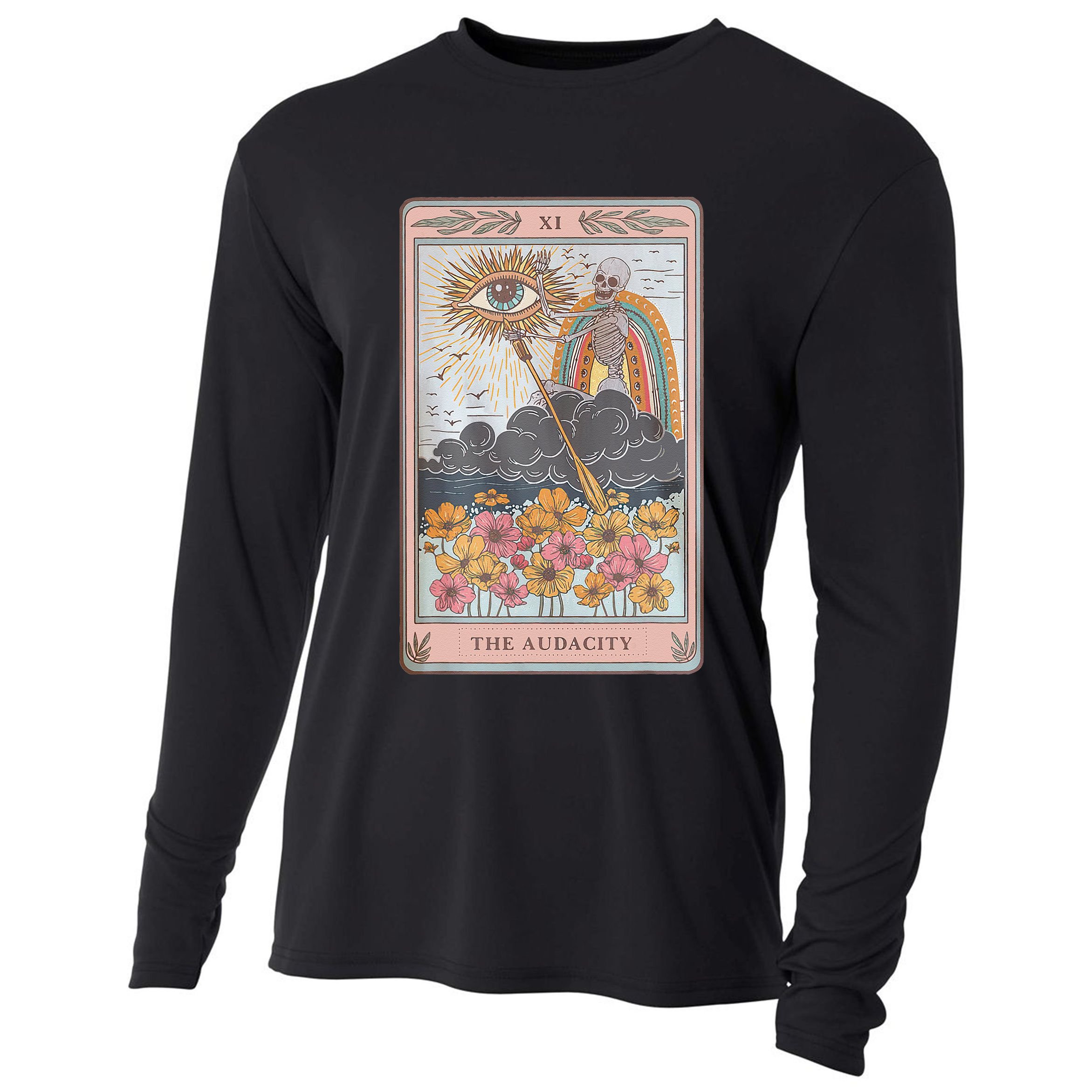 The Audacity Skeleton Tarot Card Sun Eye Aesthetic Cooling Performance Long Sleeve Crew