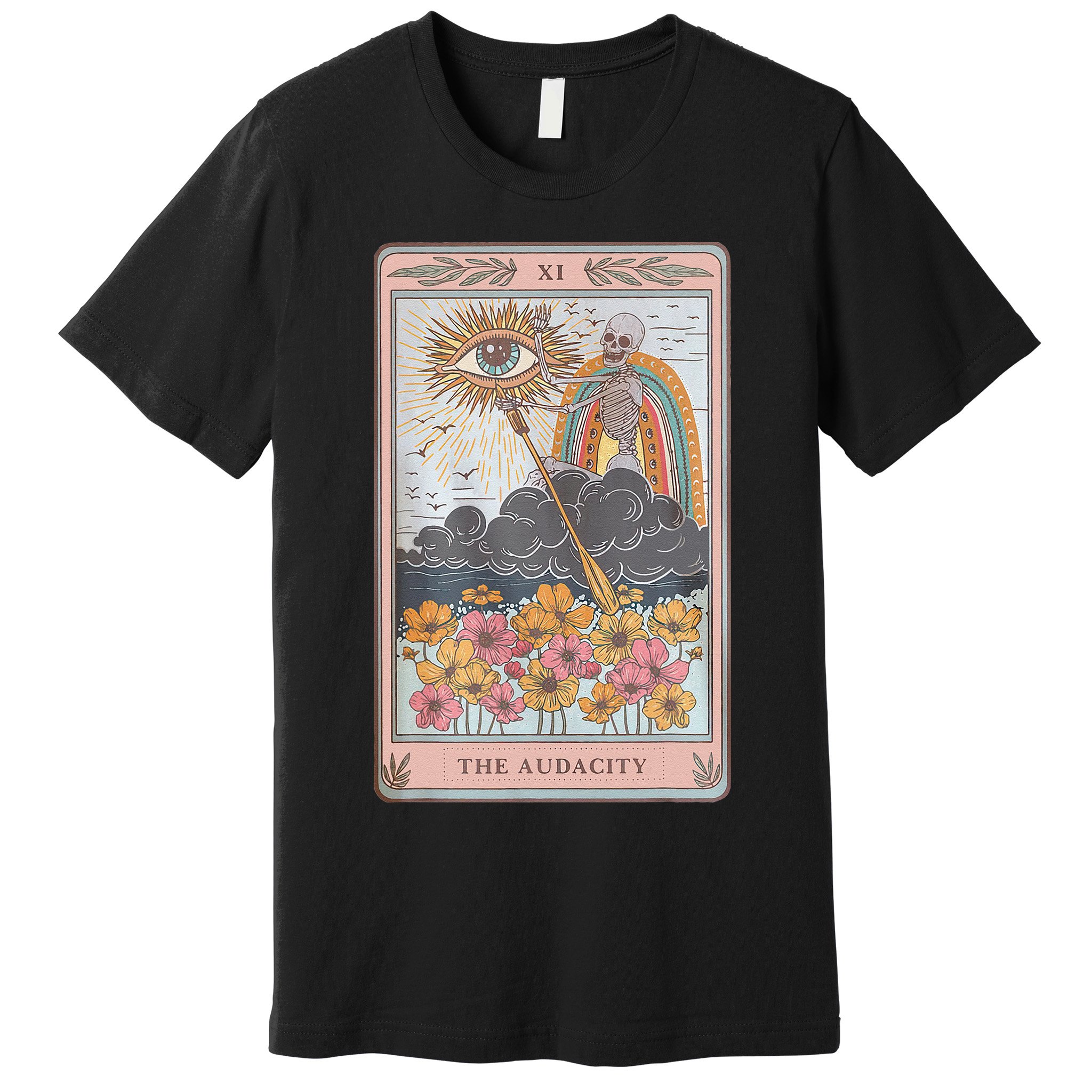 The Audacity Skeleton Tarot Card Sun Eye Aesthetic Premium T-Shirt
