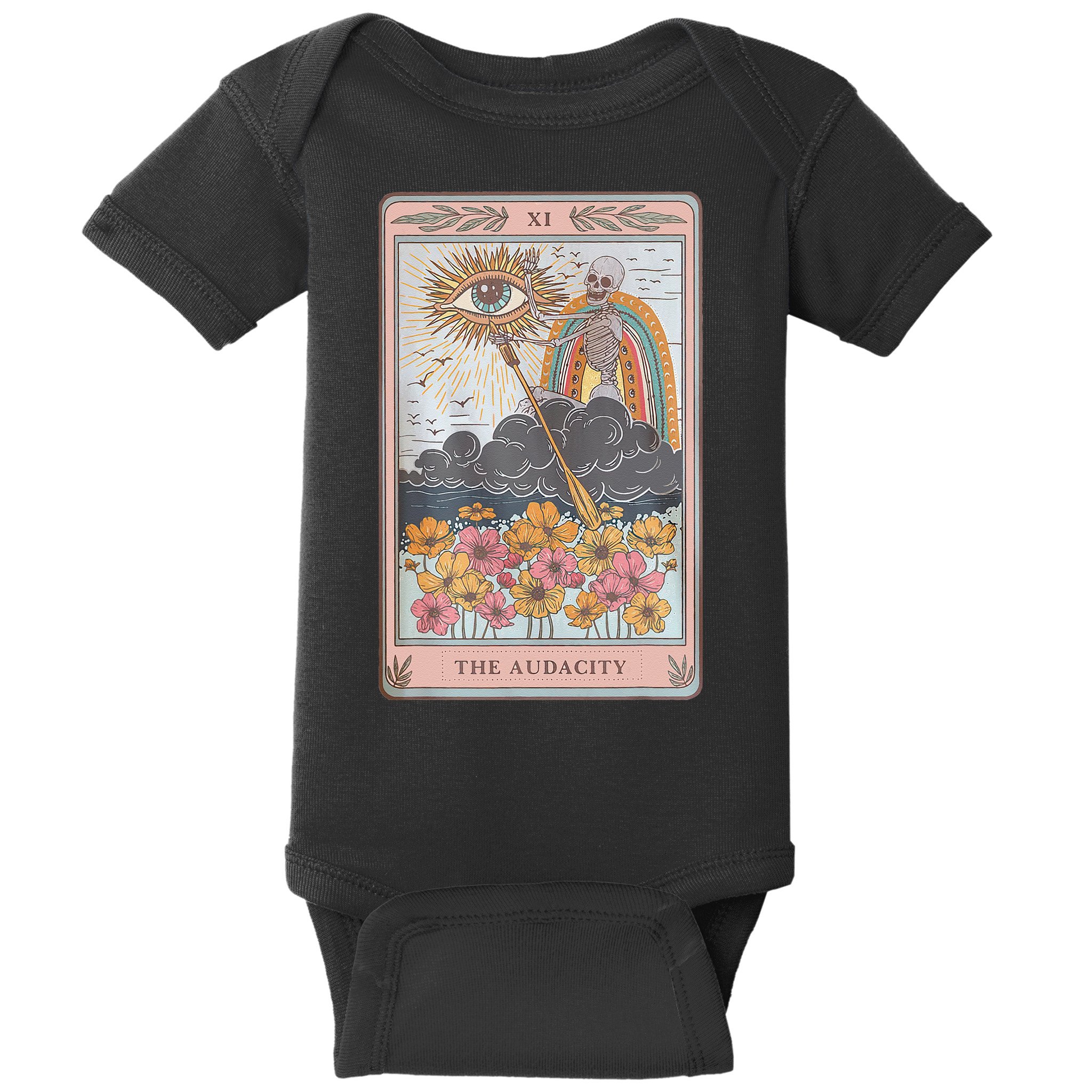 The Audacity Skeleton Tarot Card Sun Eye Aesthetic Baby Bodysuit