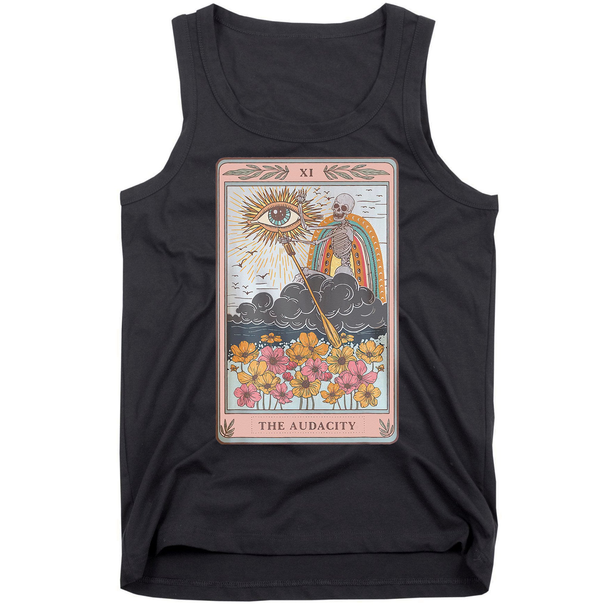 The Audacity Skeleton Tarot Card Sun Eye Aesthetic Tank Top