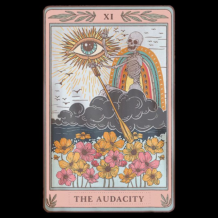 The Audacity Skeleton Tarot Card Sun Eye Aesthetic Zip Tote Bag