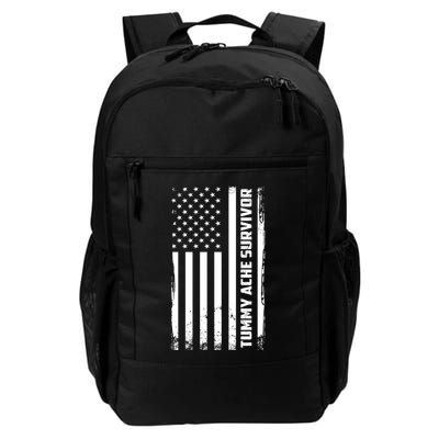 Tummy Ache Survivor American Flag Funny Backpack