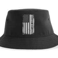 Tummy Ache Survivor American Flag Funny Sustainable Bucket Hat
