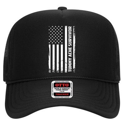 Tummy Ache Survivor American Flag Funny Trucker Hat